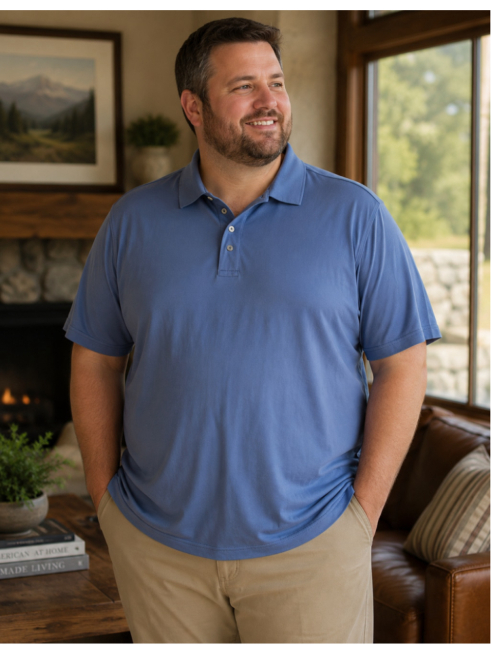 Men's Lands' End Blue Polo Shirt XLT Summer